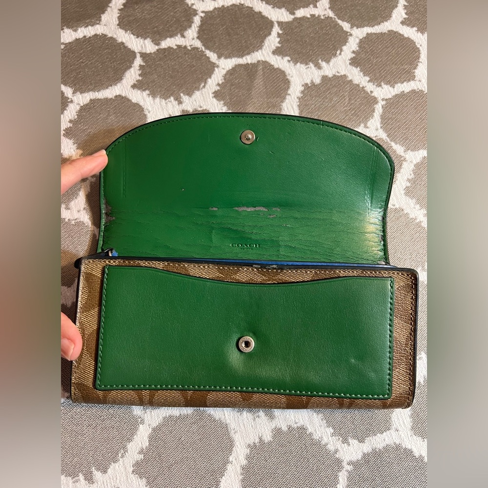Coach Blue and Green Women's Wallet - Picture 2 of 9